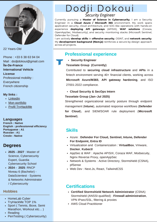 CV preview, Dodji Dokoui